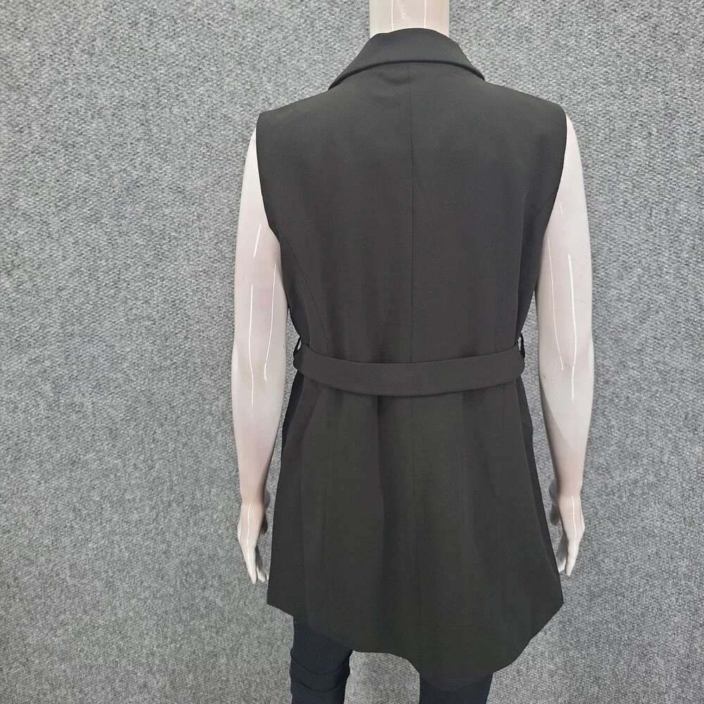 Kate & Mallory Womens Black Dressy Work Office Business Casual Vest Size L